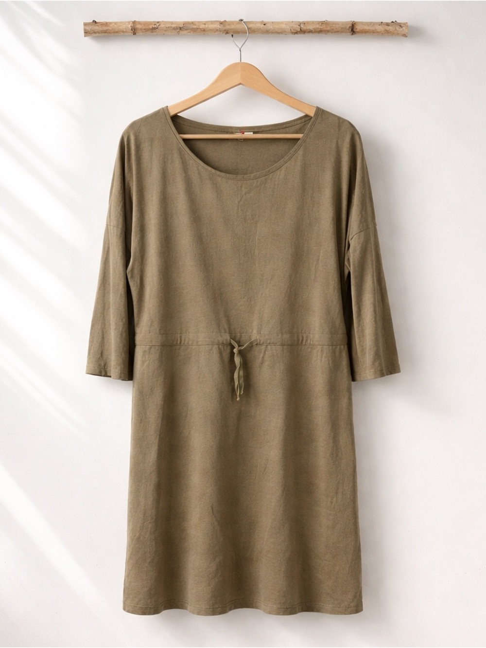 Flying Heart Organic Cotton Olive Green Tunic Dress Size XL